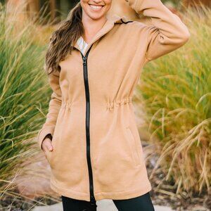 Zyia Long Camel Hoodie Sweatshirt